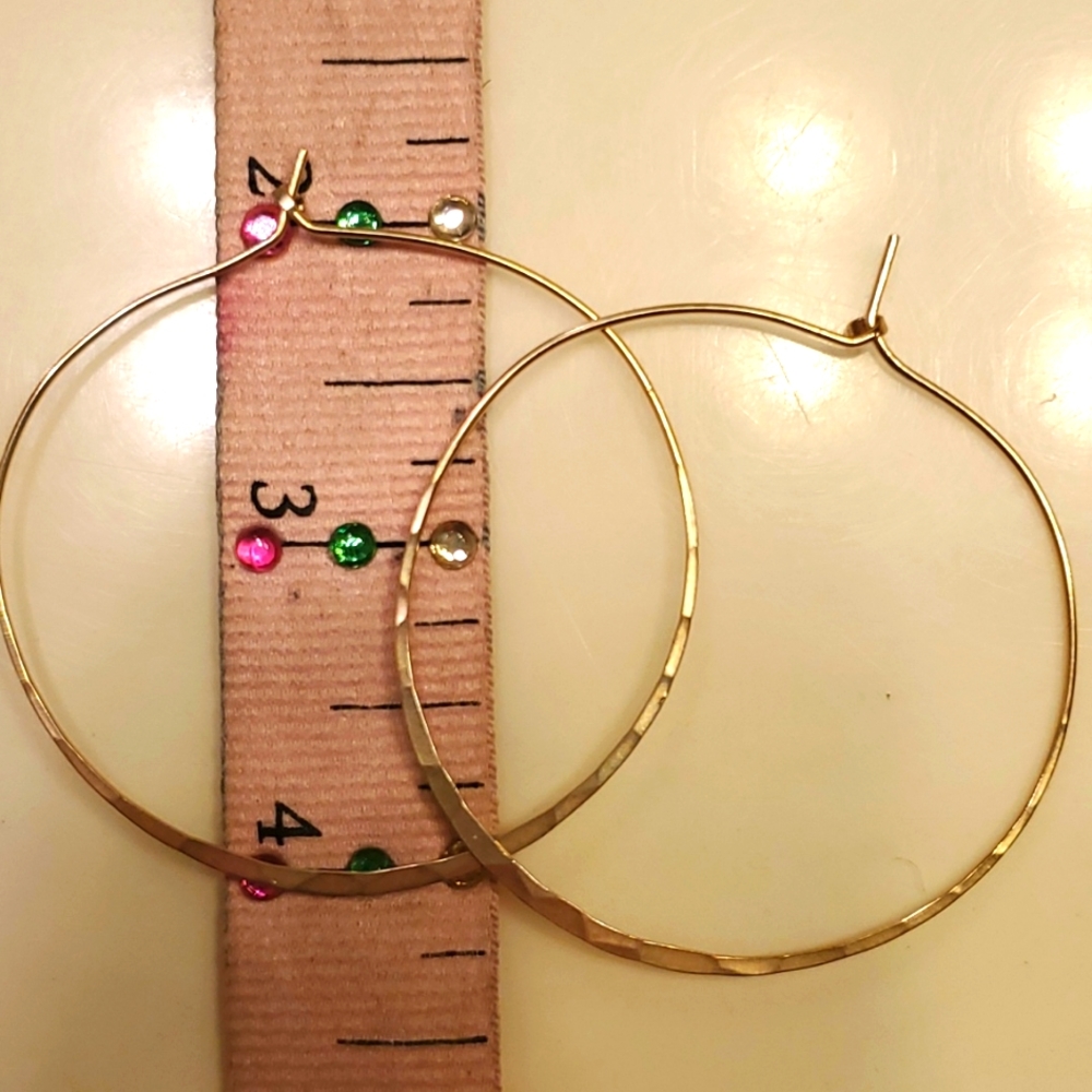 Solid brass hoop earrings